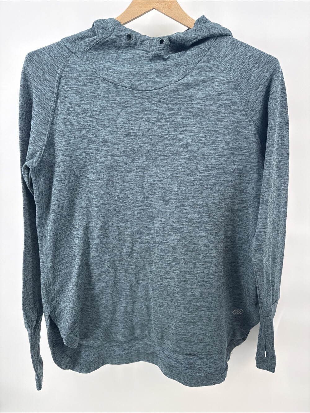 LEG3ND Athletic Hoodie Size S Green Melange Thumbholes